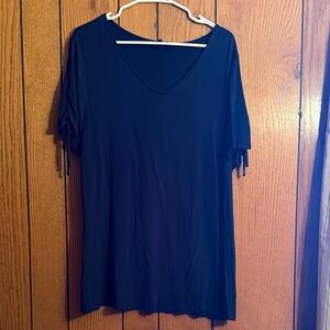 Lane Bryant Dark Blue V-Neck Tee